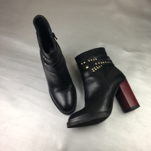 Firenze Aston black stud leather ankle boots - Picture 3 of 13